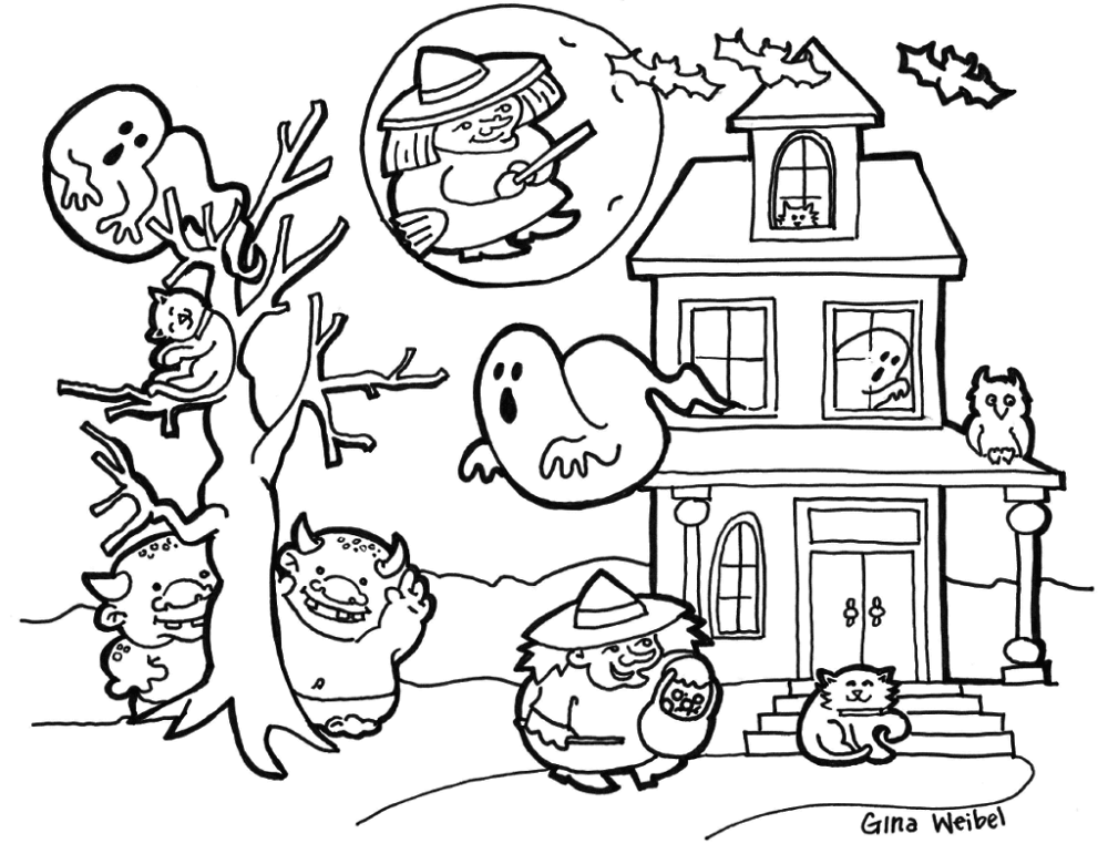 30 Cute Halloween Coloring Pages For Kids