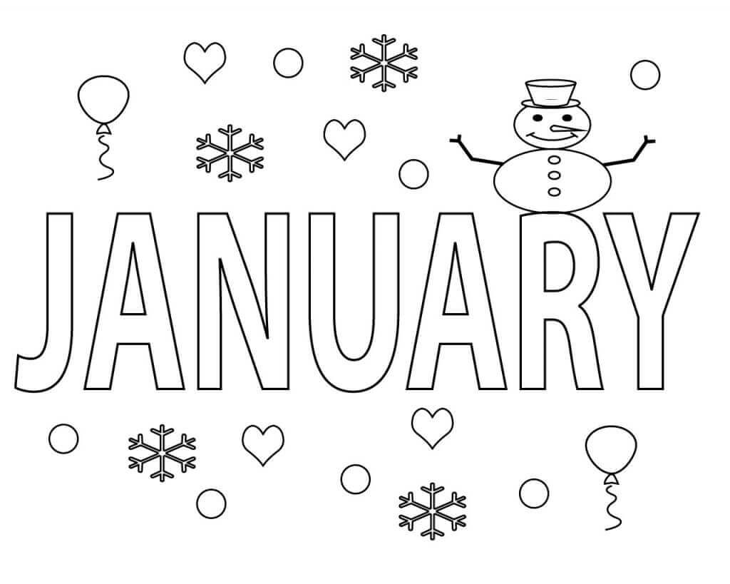 Free January Coloring Pages Printable