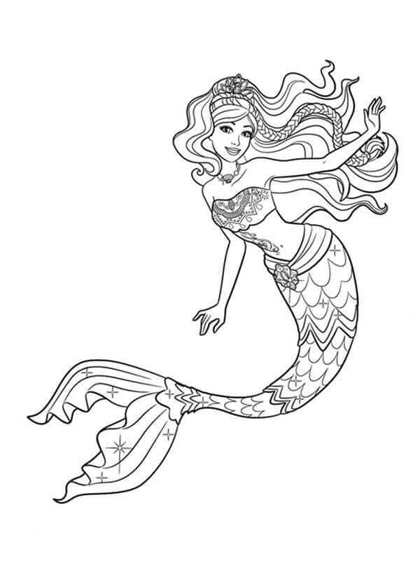 Princess Mermaid Coloring Page