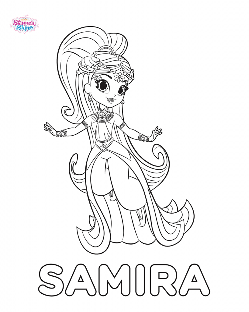 Shimmer and Shine Coloring Pages Princess Samira