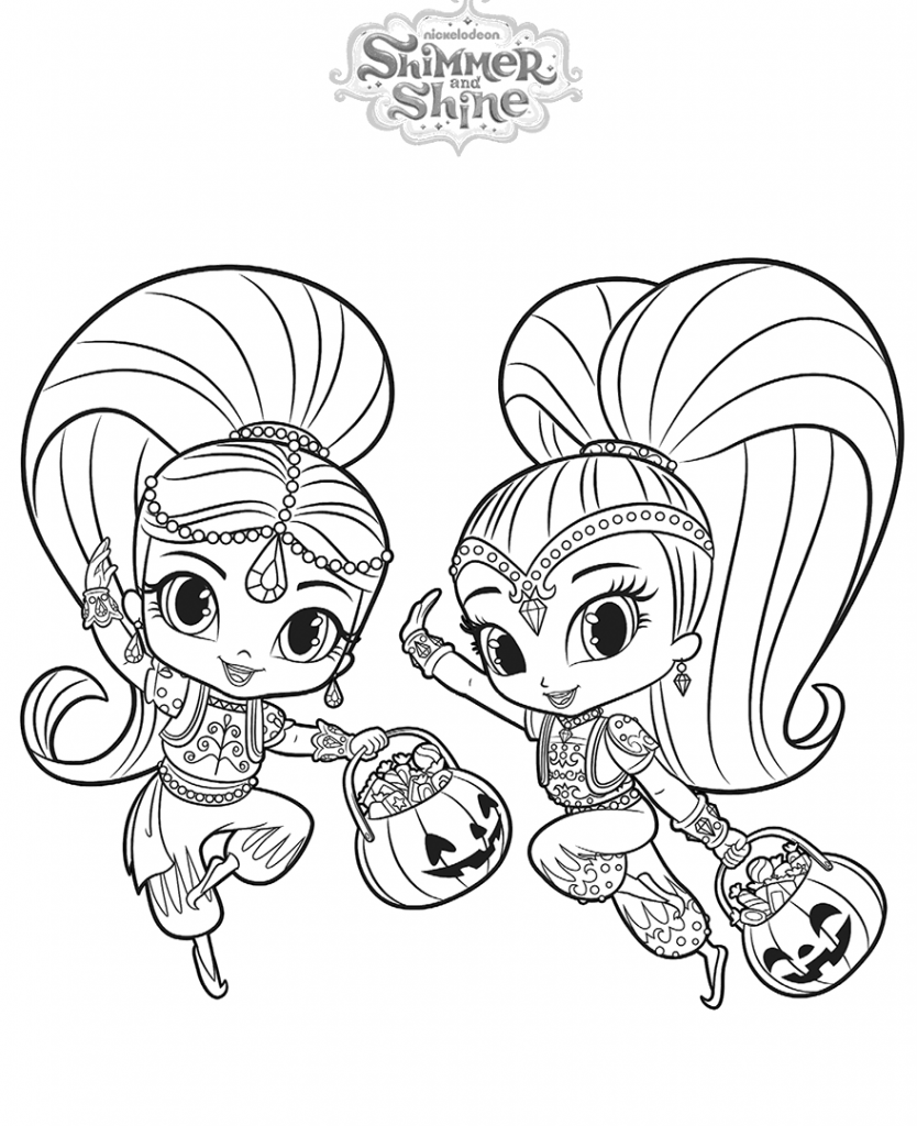 Shimmer And Shine Halloween Coloring Pages