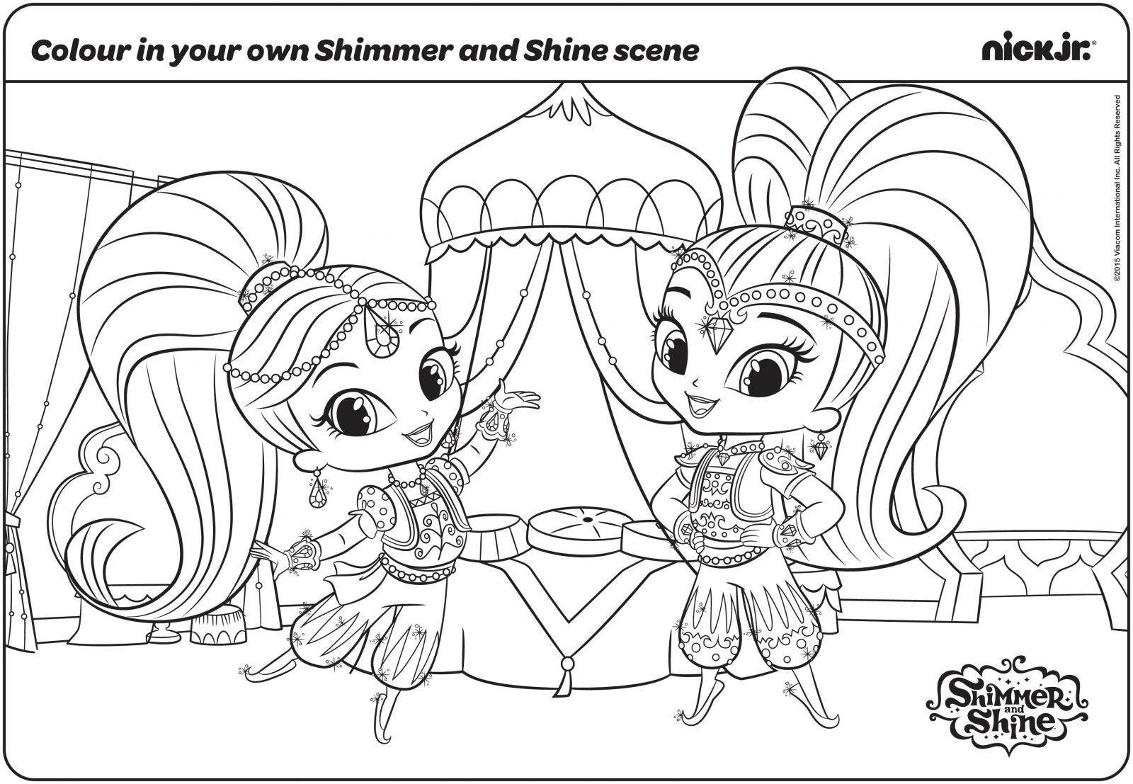 Shimmer And Shine Having Fun Coloring Page