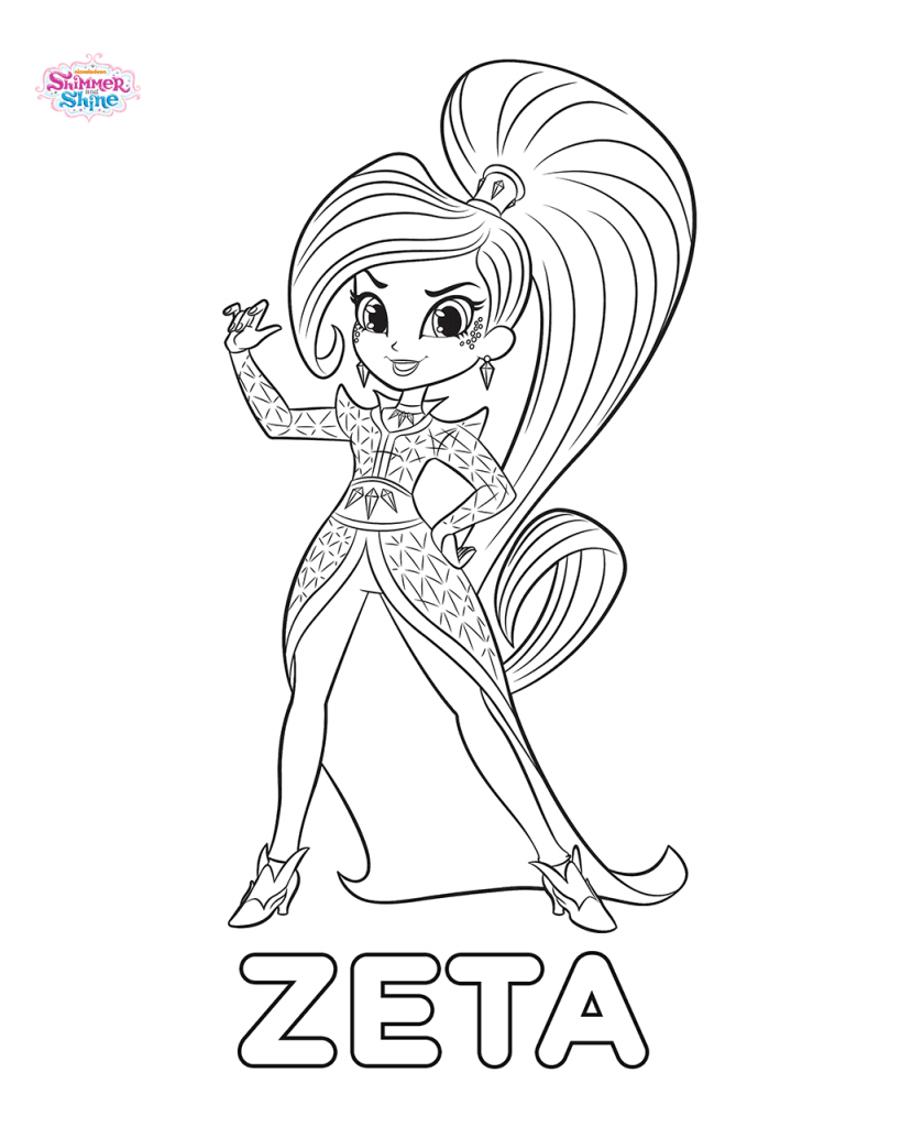 Shimmer And Shine Coloring Pages Zeta The Sorceress