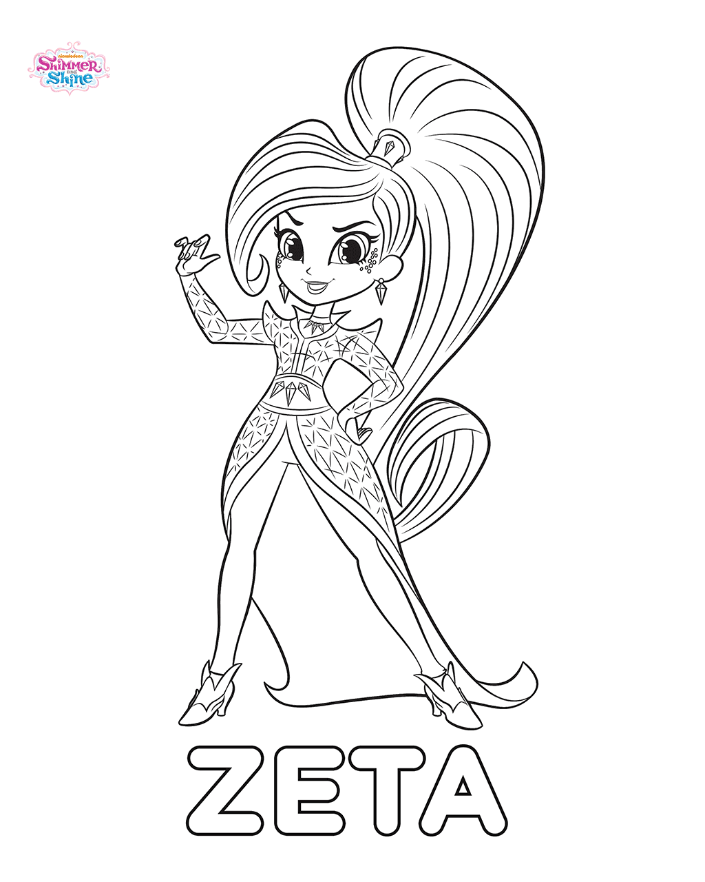 Zeta The Sorceress Coloring Page
