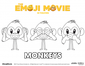 The Emoji Movie Three Monkeys Coloring Pages