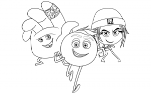 the emoji movie trio coloring page