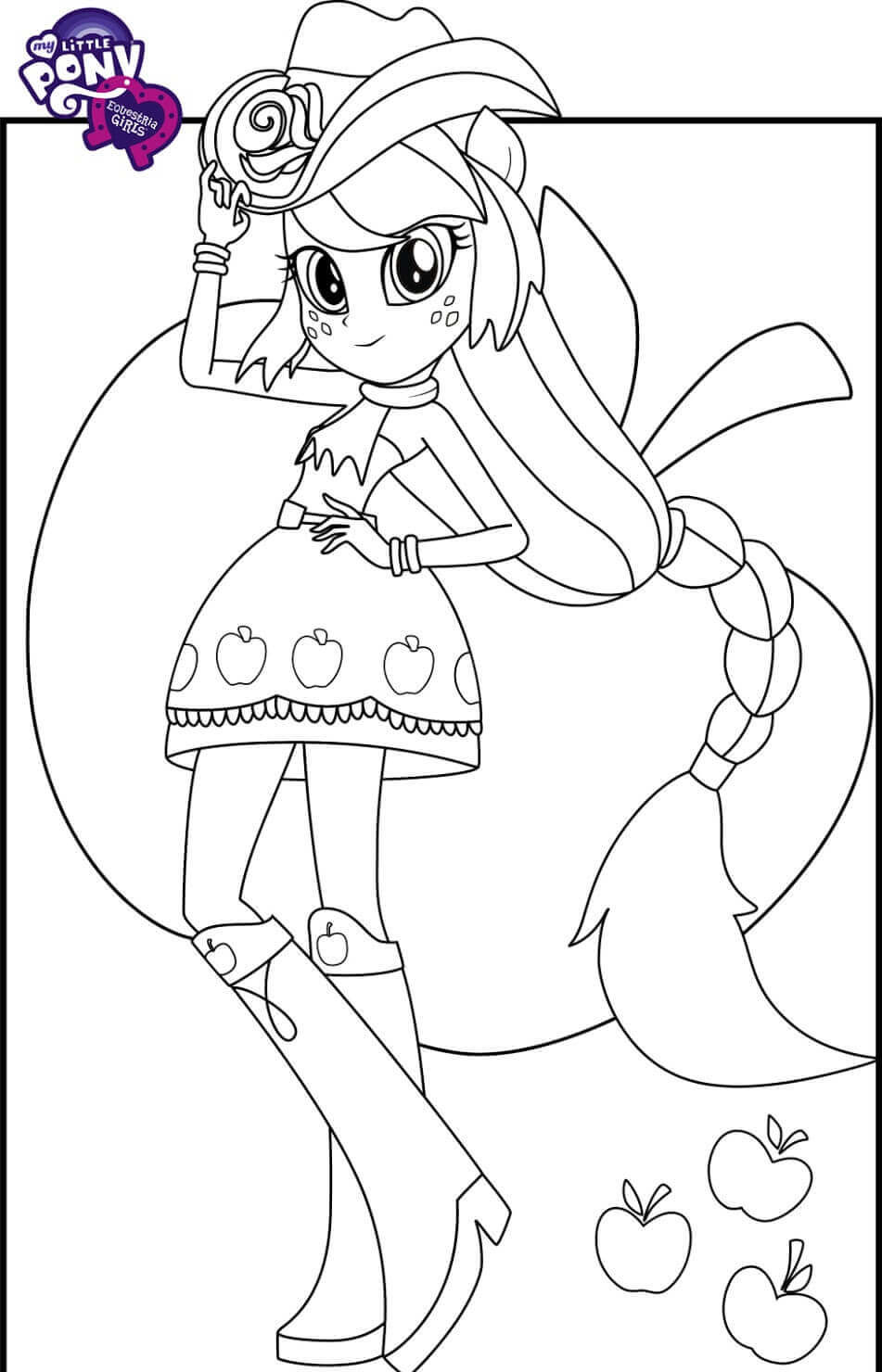 Applejack From My Little Pony Equestria Girls Coloring Page