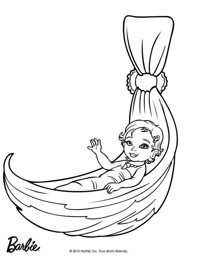 Baby Barbie Coloring Page