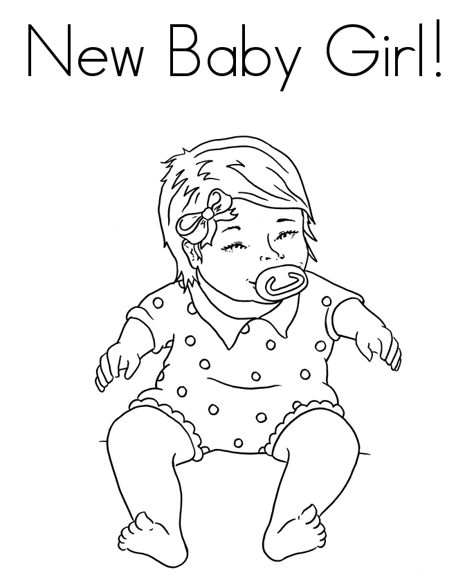 Baby Girl Coloring Page