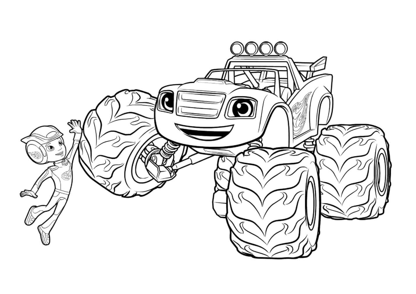 Blaze And The Monster Machines Coloring Pages Monster Truck Coloring ...