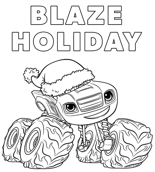 Blaze and the monster machines christmas coloring pages