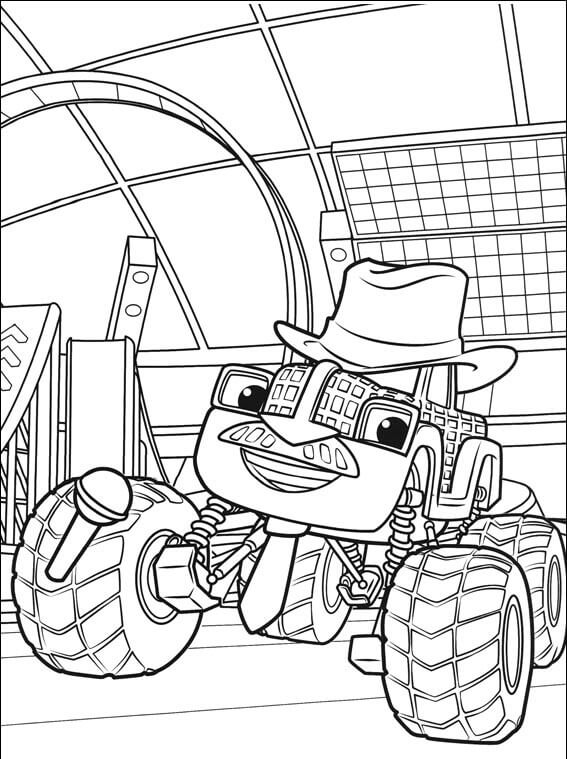 Bump BumperMan from Blaze and the monster machines coloring page
