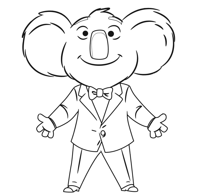 Buster Moon Sing Movie Coloring Page