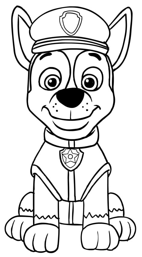 Chase Posing Paw Patrol Coloring Page