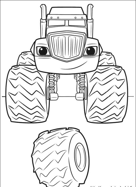 Crusher Blaze and the monster machines coloring pages