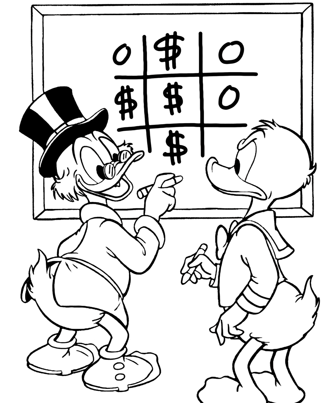 Donald Duck And Uncle Scrooge Ducktales Coloring Page