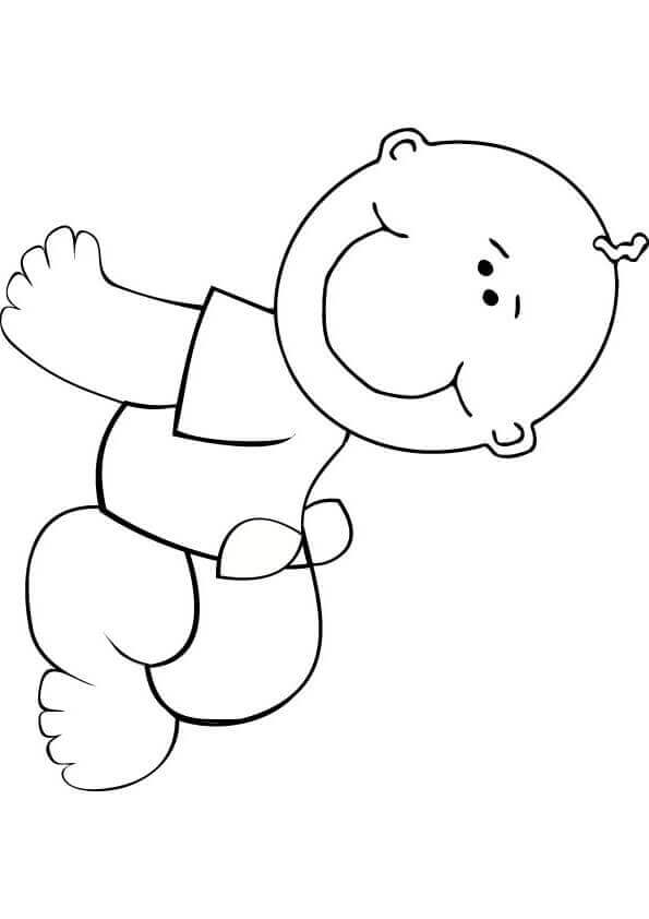 Easy Baby Coloring Page