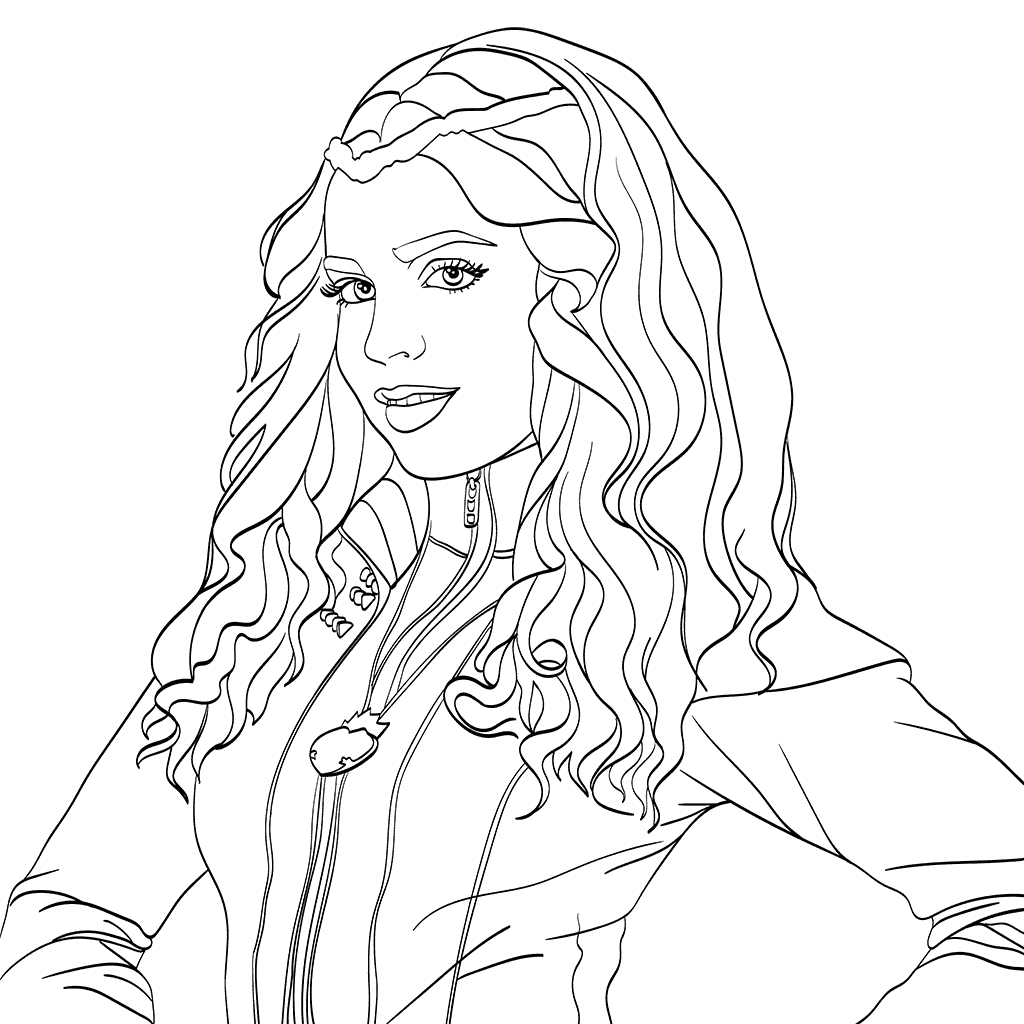 Gambar Top 10 Disney Descendants 2 Coloring Pages Evie Page Printable ...