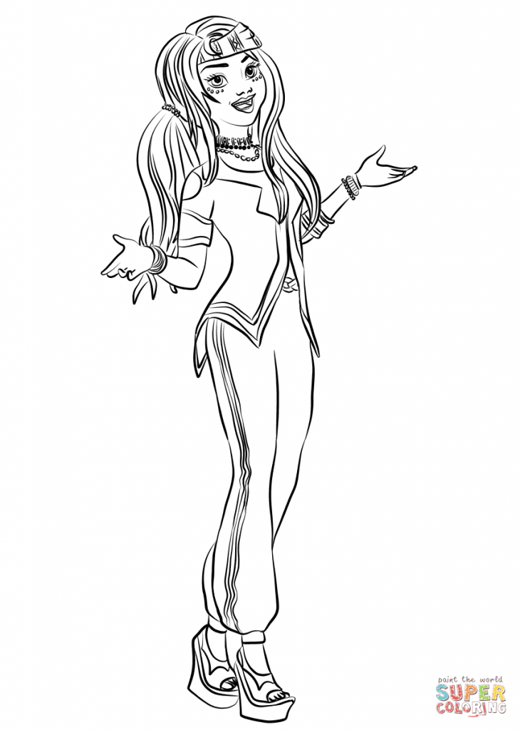 Genie Chic Freddie Descendants Wicked World Coloring Page