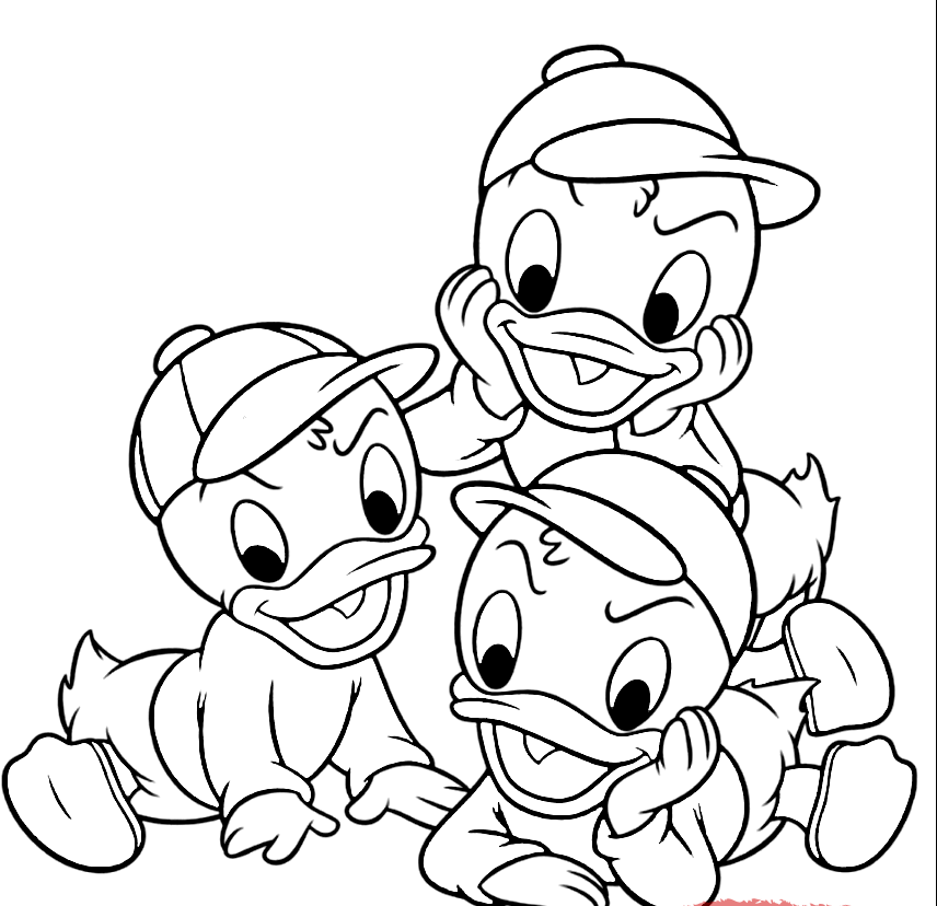 Huey, Dewey And Louie Ducktales Coloring Page