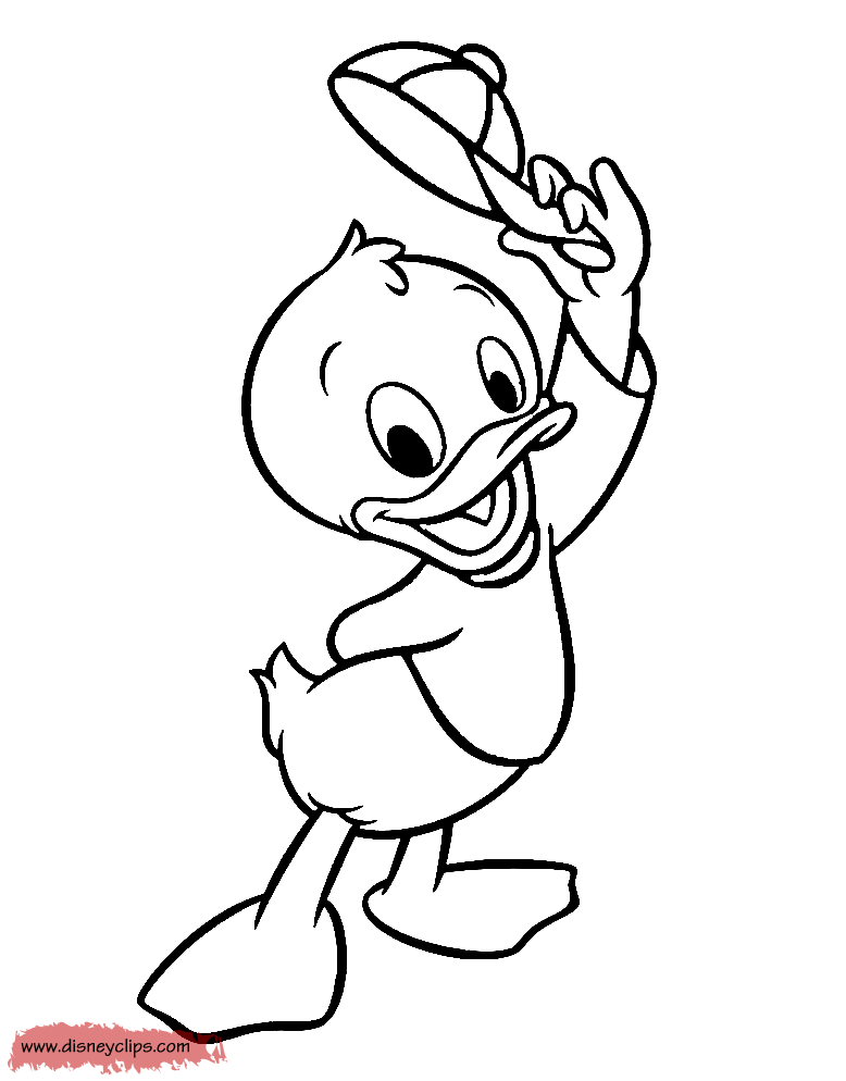 Huey From Ducktales Coloring Page. 