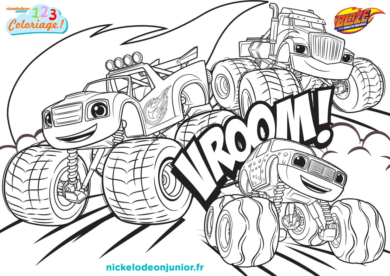 Blaze and the monster machines coloring sheet