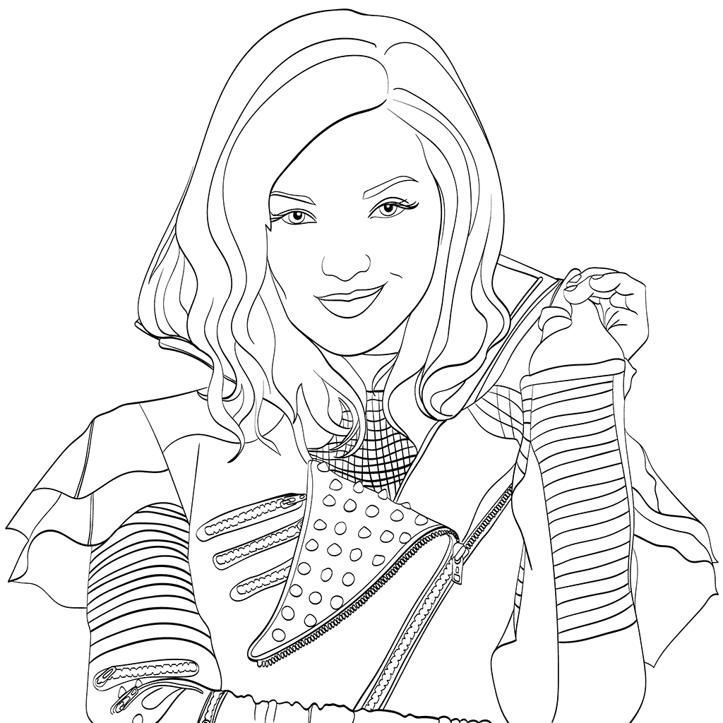 mal and evie from descendants coloring pages - photo #1