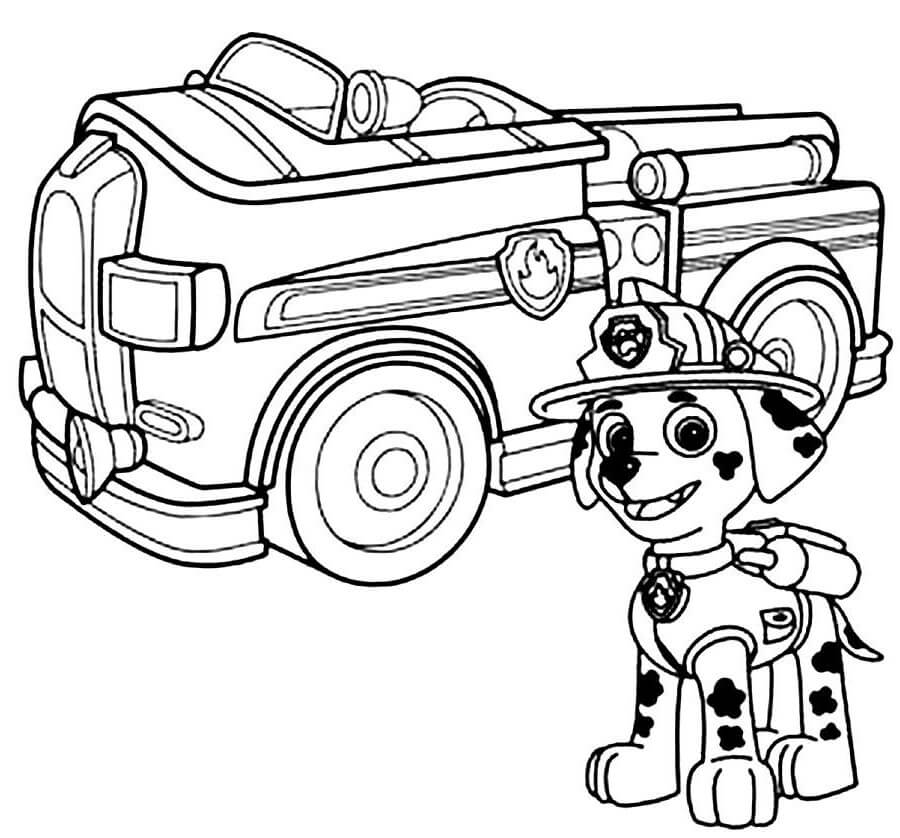 Marshall Posing Paw Patrol Coloring Page