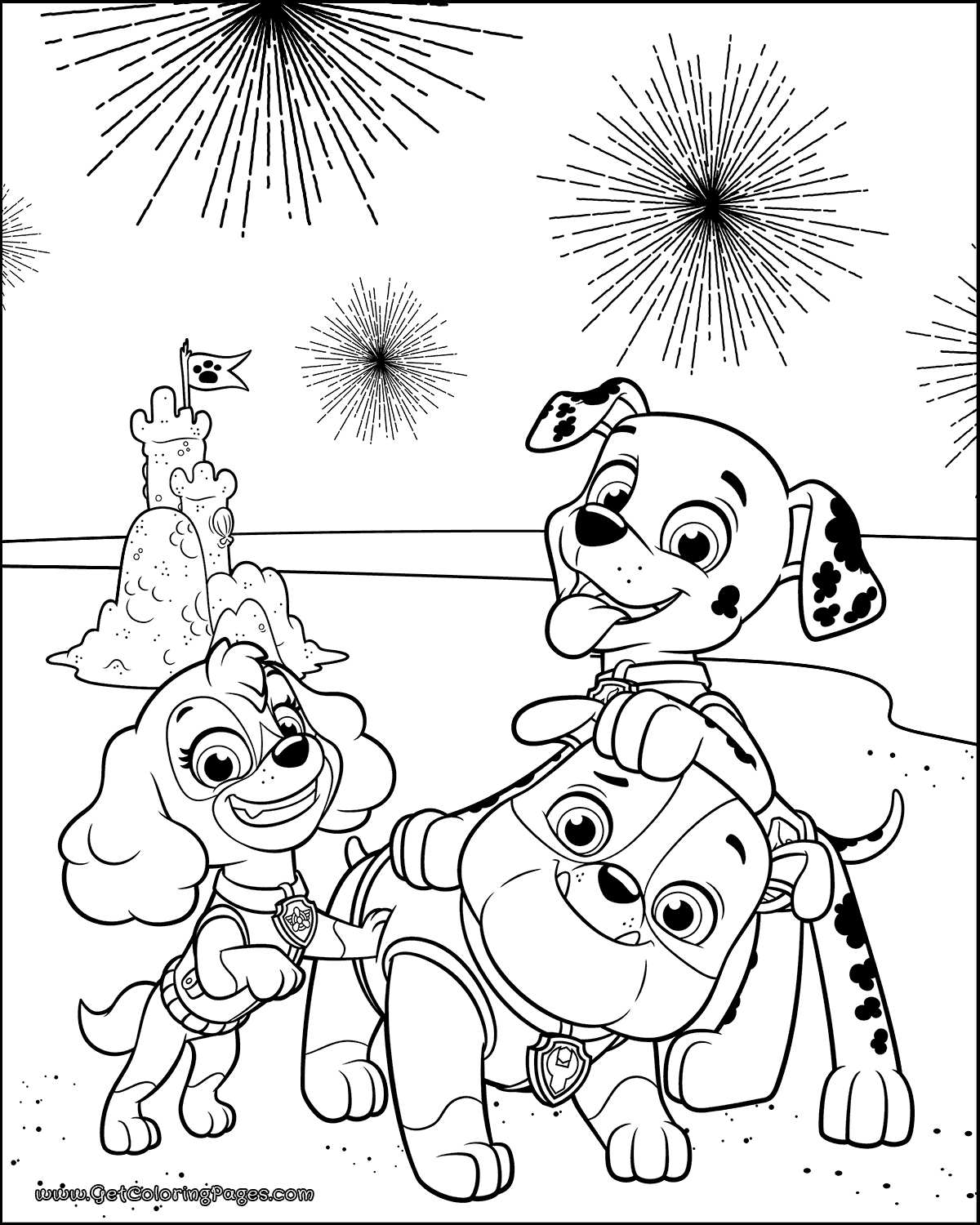 PAW Patrol 4th of July Coloring Page