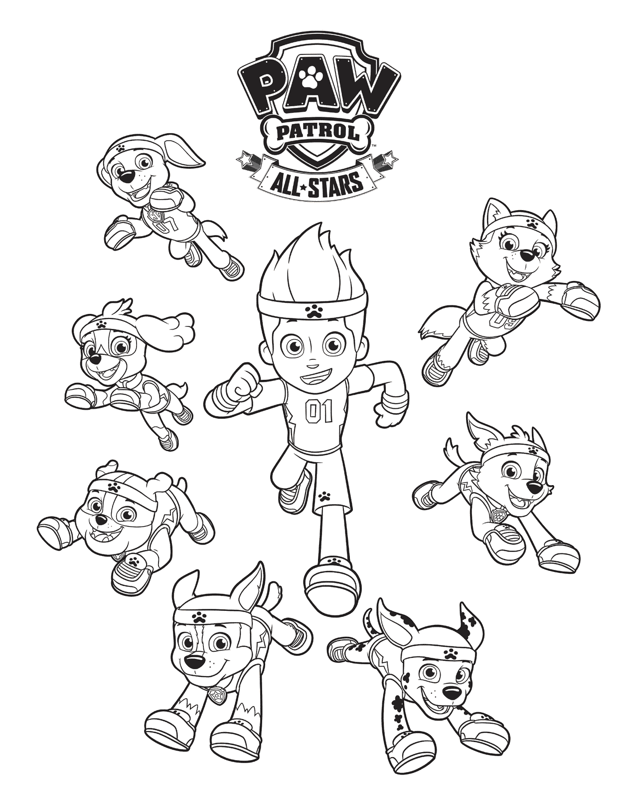 All-Stars Paw Patrol Coloring Page