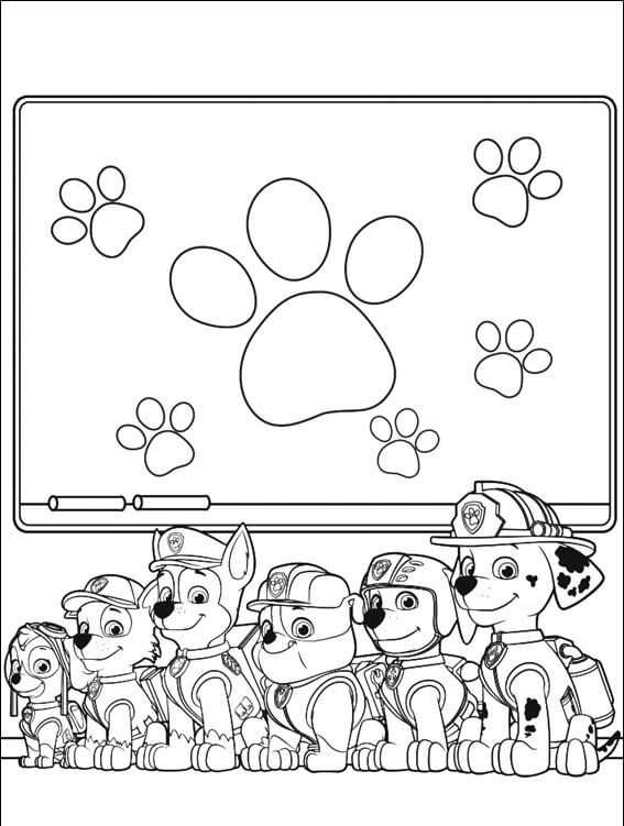 PAW Patrol Team Coloring Page