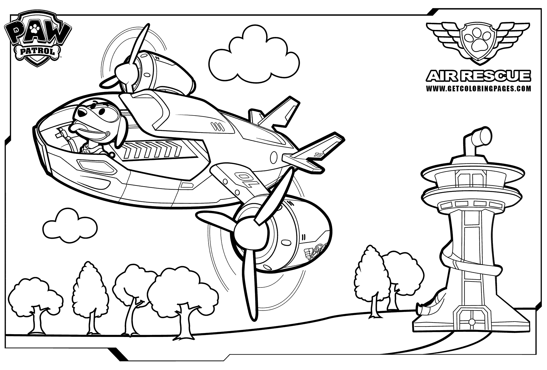 Paw Patrol Air Patroller Coloring Page