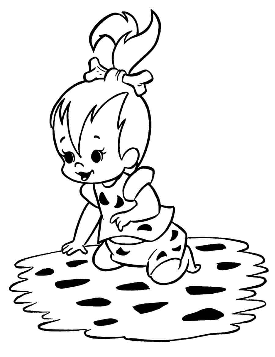 Pebbles Flintstone Coloring Page