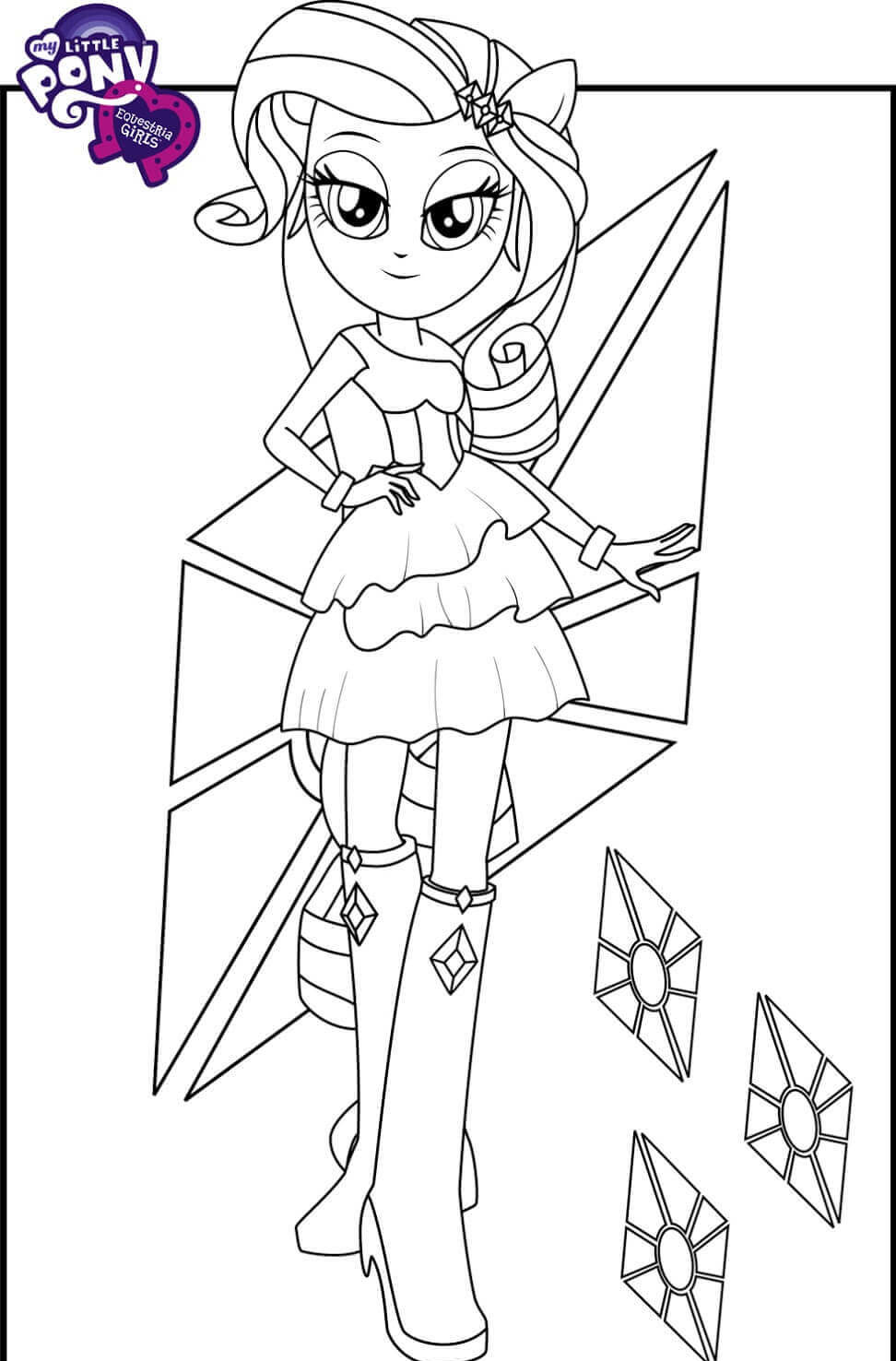 Rarity My Little Pony Equestria Girls Coloring Pages