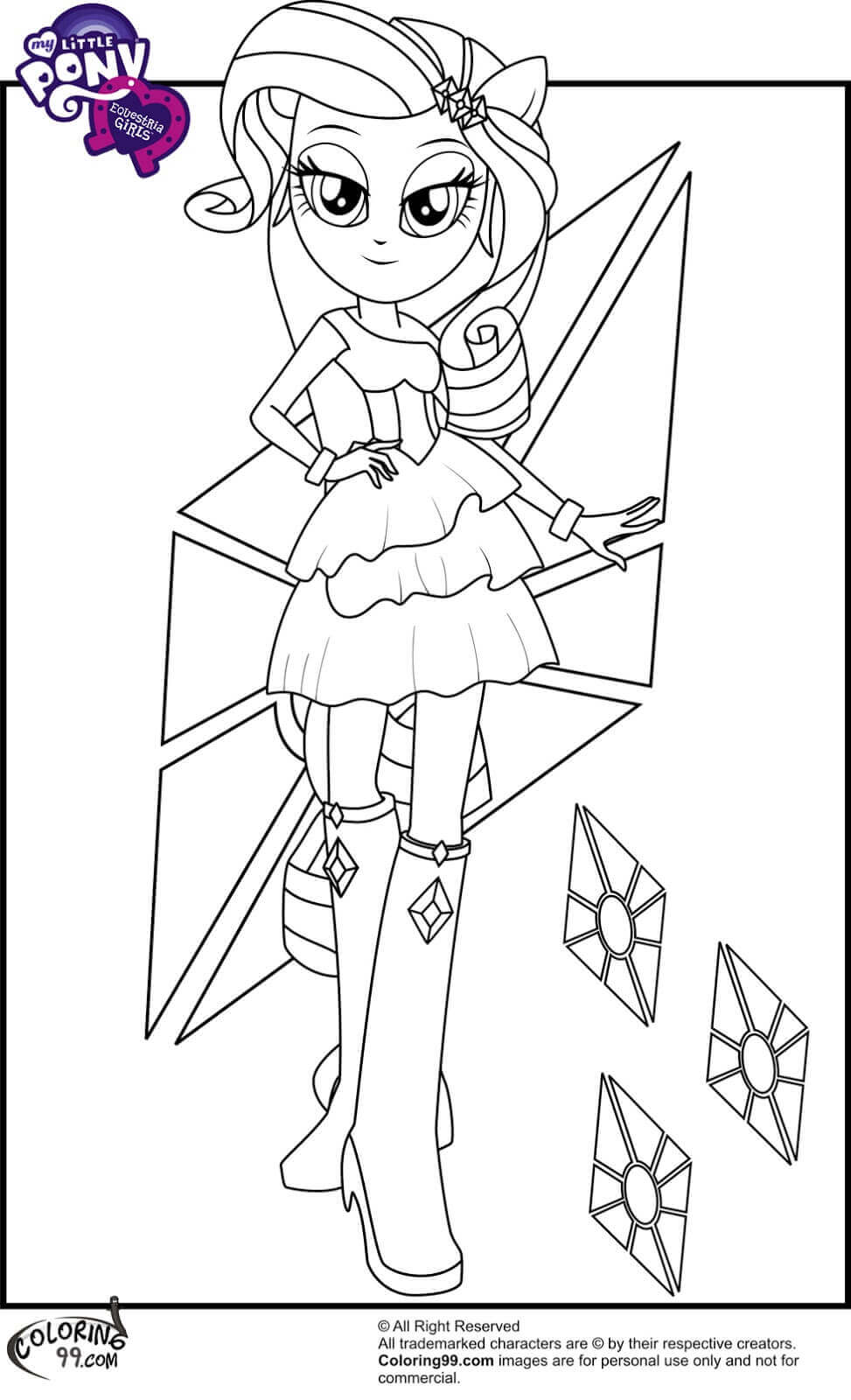 Rarity My Little Pony Equestria Girls Coloring Pages