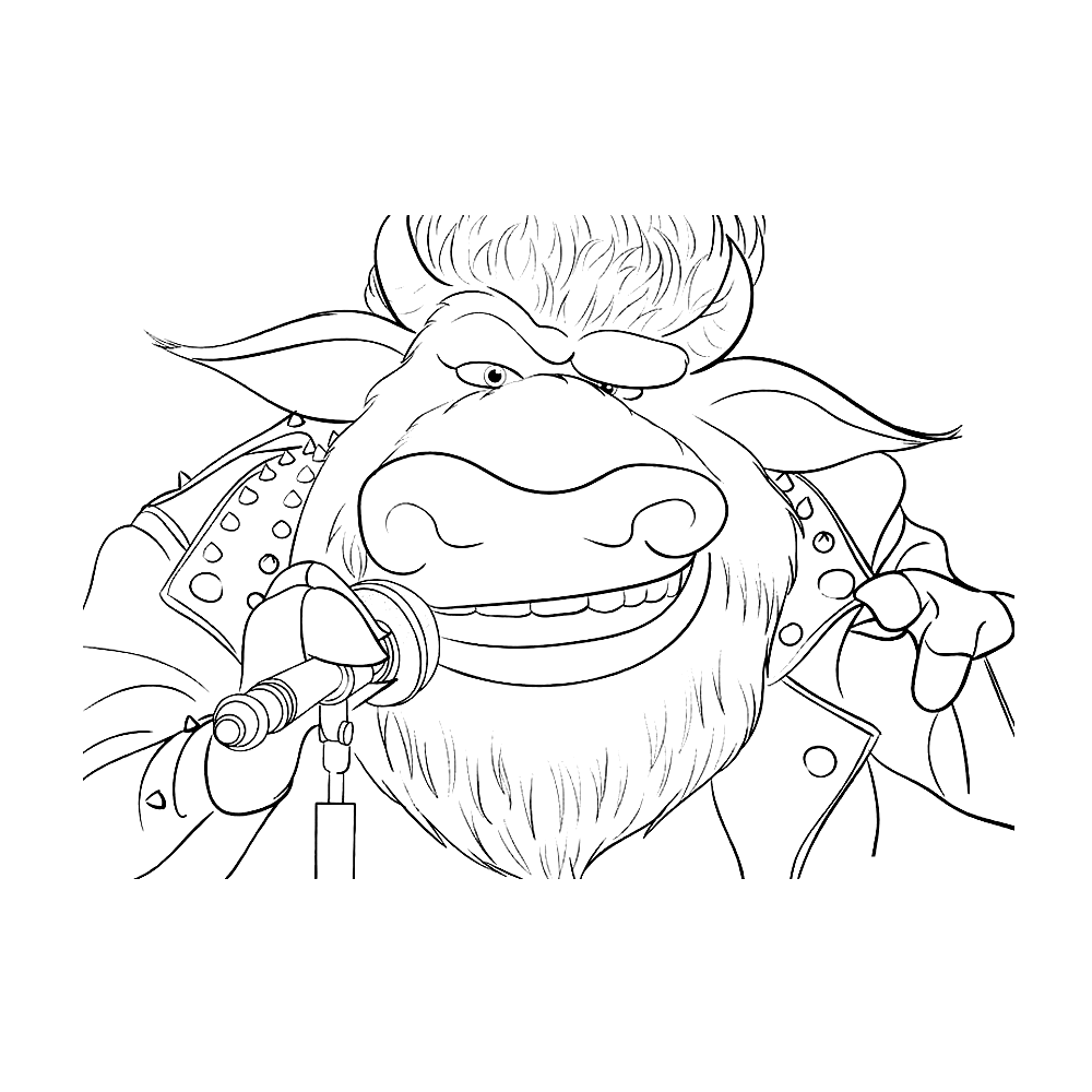Richard, The Rapper Buffalo Sing Movie Coloring Page