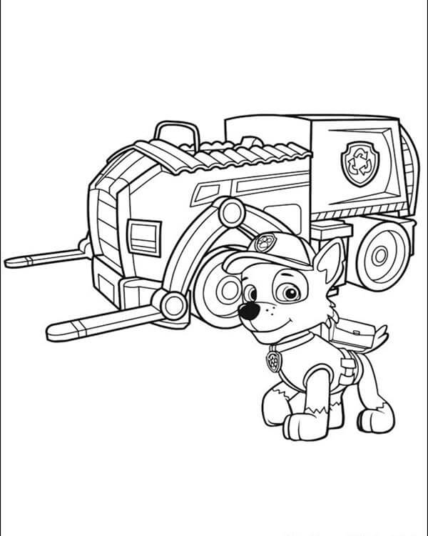 Rocky Posing Paw Patrol Coloring Page