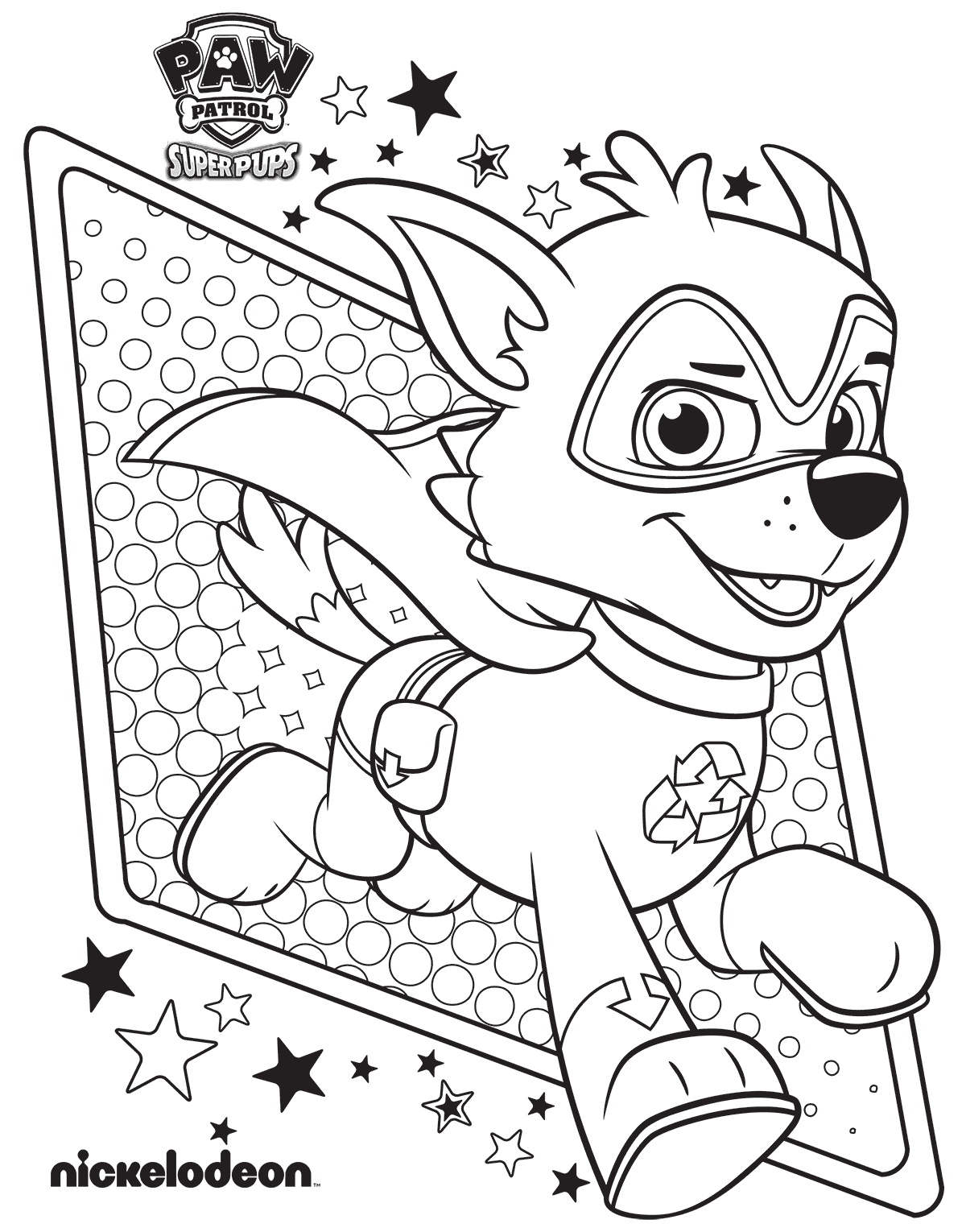 Rocky The Super Pup Paw Patrol Coloring Page