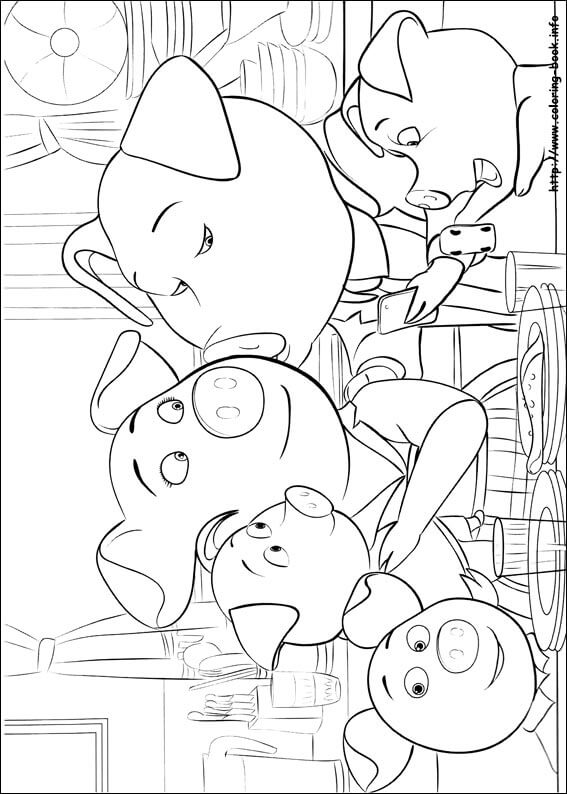 Rosita and ‘Norman’ With Their Piglets Sing Movie Coloring Page