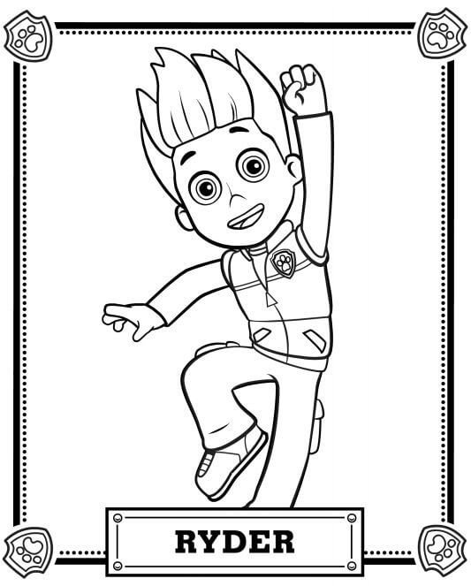 Ryder PAW Patrol Coloring Page