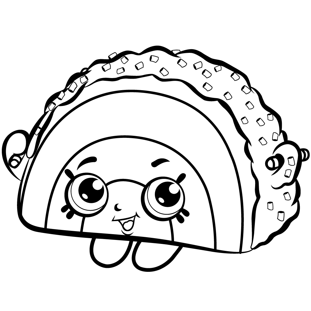 Shopkins Season 1 Rainbow Bite Cake Coloring Page