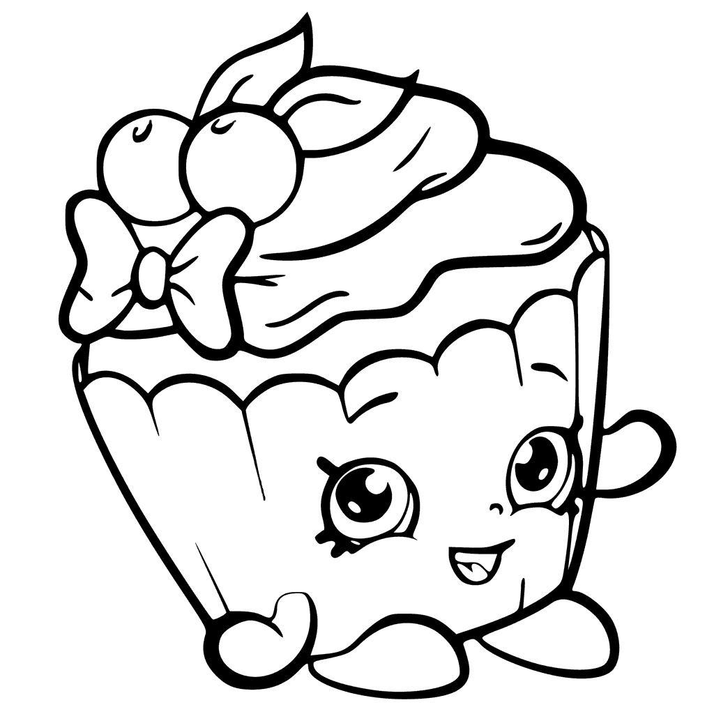 Shopkins Season 6 Cherry Nice Cupcake Coloring Page