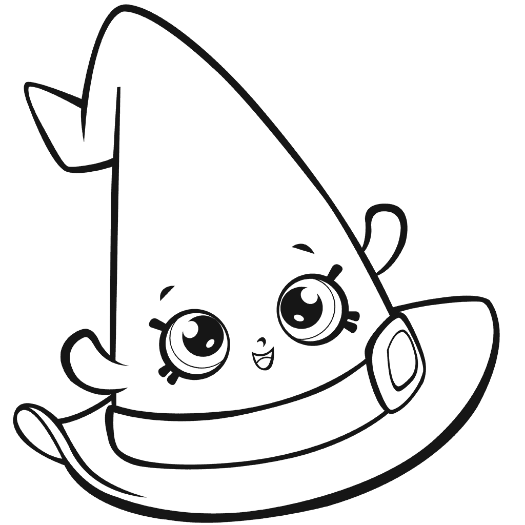 Shopkins Season 7 Halloween Party Shopkins Purple Witch Hat Coloring Page