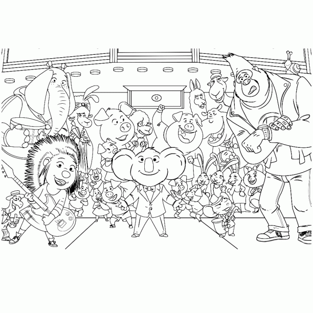 Sing Movie Cast Coloring Page