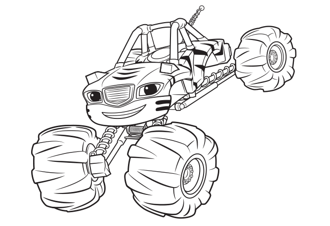 Stripes Blaze and the monster machines coloring pages