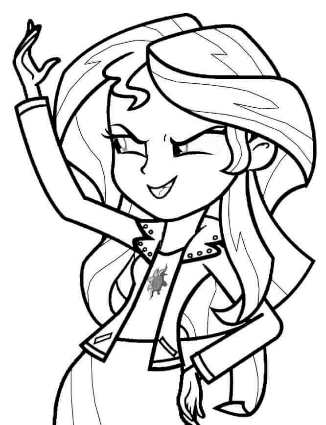 Sunset Shimmer From My Little Pony Equestria Girls Coloring Page