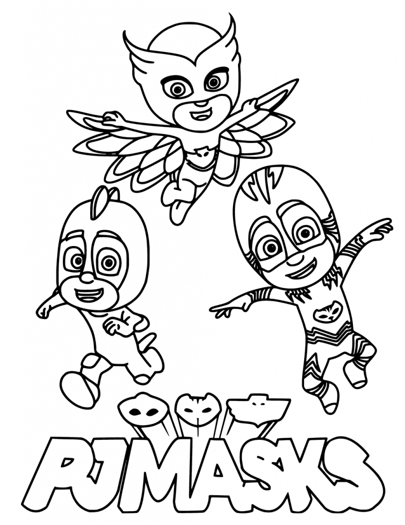 PJ Masks Gang Members Coloring Page