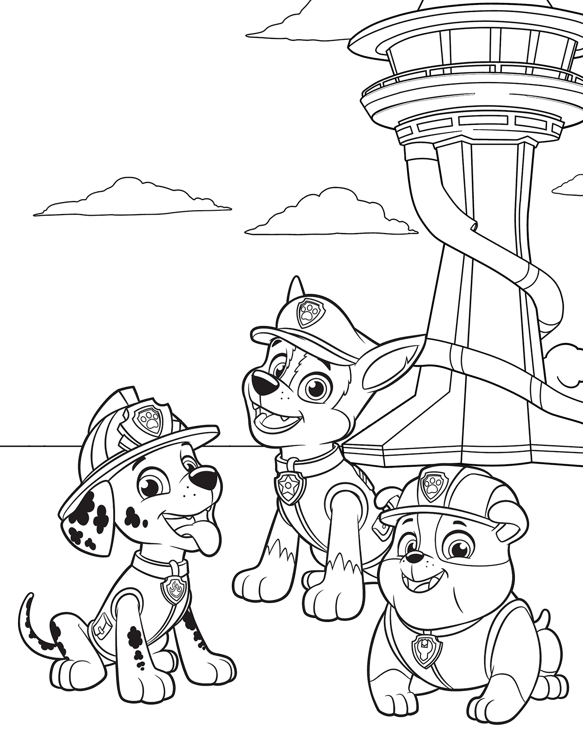 The Happy Pups Paw Patrol Coloring Pages