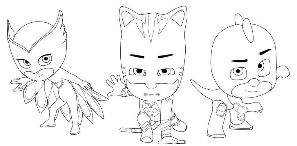 The Strong PJ Mask Gang Coloring Page