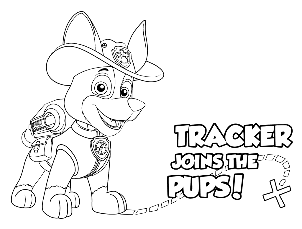 Tracker Joins the Pups Paw Patrol Coloring Page